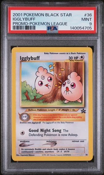 2001 #36 Igglybuff PSA 9 Promo Black Star Pokemon