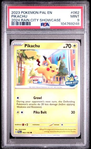 2023 #062 PIKACHU PSA 9 POKEMON PAL EN-PALDEA EVOLVED | 2024 RAIN CITY SHOWCASE