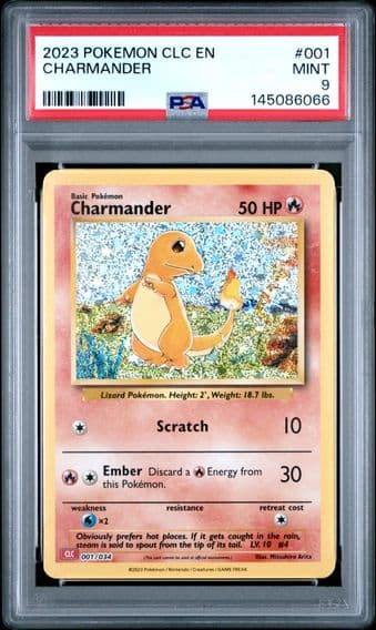 2023 #001 Charmander PSA 9 Clc-Trading Card Game Classic Charizard & HO-Oh EX Deck Pokemon