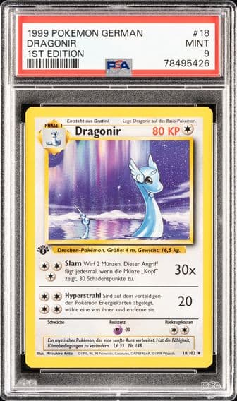 1999 #18 DRAGONIR PSA 9 POKEMON GERMAN | 1ST EDITION