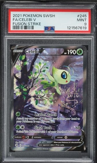 2021 #245 Full Art/Celebi V PSA 9 Sword & Shield Fusion Strike Pokemon