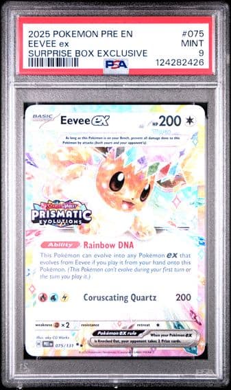2025 #075 Eevee EX PSA 9 Pre EN-Prismatic Evolutions Pokemon