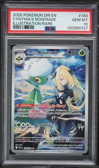 2025 #184 Cynthia's Roserade PSA 10 Dri EN-Destined Rivals Pokemon