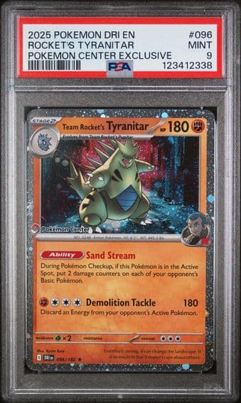 2025 #096 Team Rocket's Tyranitar PSA 9 Dri EN-Destined Rivals Pokemon