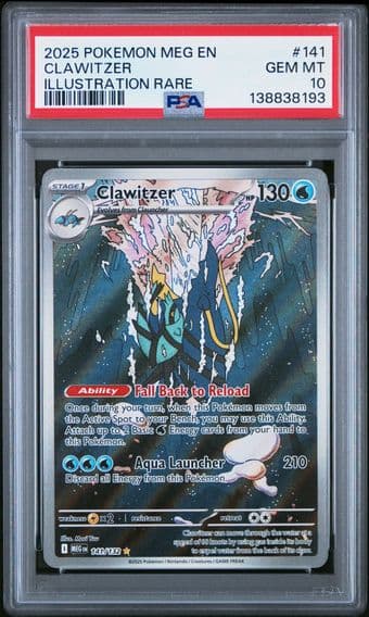 2025 #141 Clawitzer PSA 10 Meg EN-Mega Evolution Pokemon