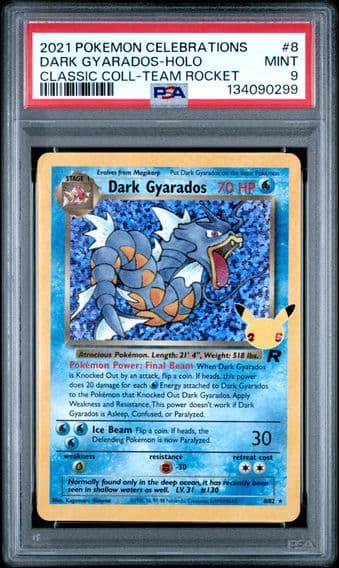 2021 #8 Dark Gyarados-Holo PSA 9 Celebrations Classic Collection Pokemon