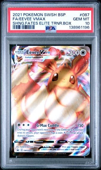 2021 #087 Full Art/Eevee Vmax PSA 10 Swsh Black Star Promo Pokemon