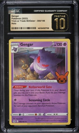 2023 #66 SWSH LOST ORIGIN TRICK OR TRADE HOLO GENGAR CGC 10 POKEMON