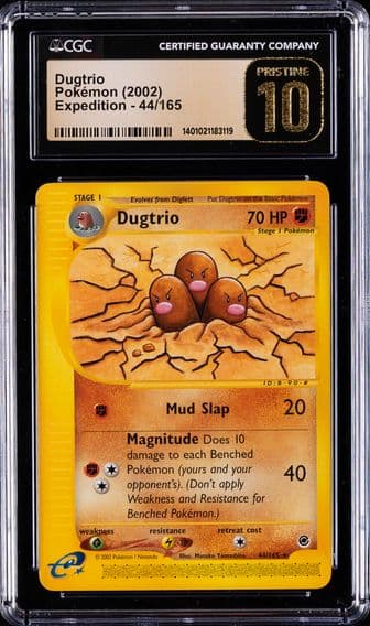 2002 #44 Dugtrio CGC 10 Pristine Expedition Pokemon