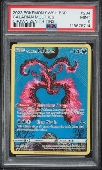 2023 #284 Galarian Moltres PSA 9 Swsh Black Star Promo Pokemon