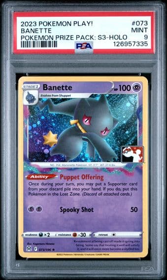 2023 #073 Banette PSA 9 Play! Prize Pack: Series 3 Pokemon
