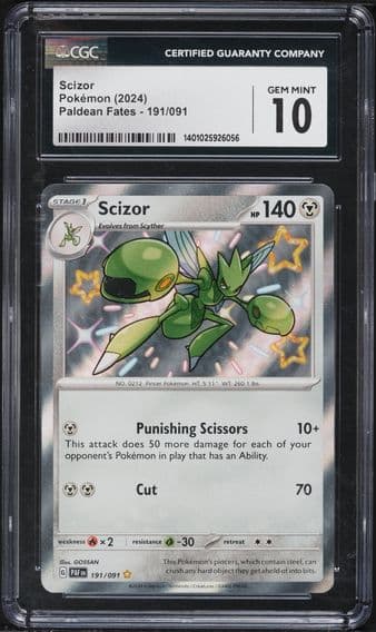 2024 #191 Scizor CGC 10 Paf EN-Paldean Fates Pokemon