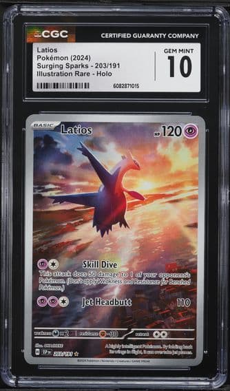 2024 #203 Latios CGC 10 Ssp EN-Surging Sparks Pokemon