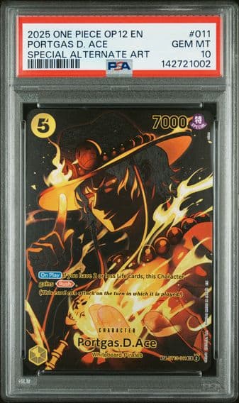 2025 #011 Portgas D. Ace PSA 10 One Piece OP12-Legacy of the Master