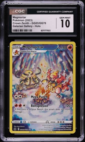 2023 #GG03 Full Art/Magmortar CGC 10 Sword and Shield Crown Zenith Pokemon