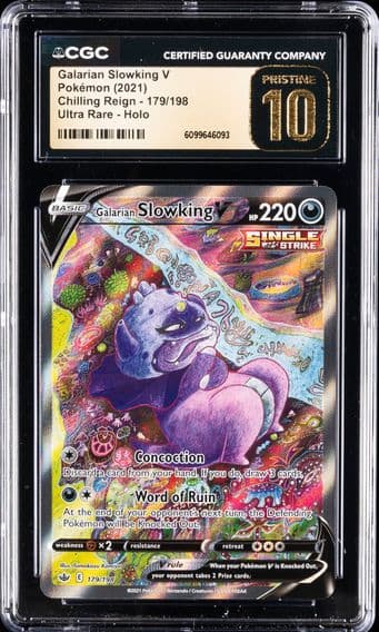 2021 #179 Full Art/Galarian Slowking V CGC 10 Pristine Sword & Shield Chilling Reign Pokemon