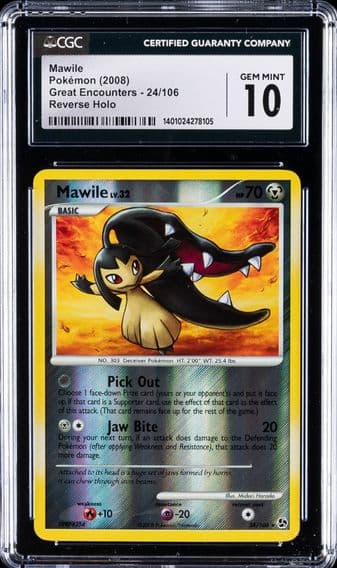 2008 #24 Mawile CGC 10 Gem Mint Pokemon | Great Encounters,  Reverse Holo