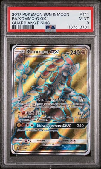 2017 #141 Full Art/Kommo-O GX PSA 9 Sun & Moon Guardians Rising
