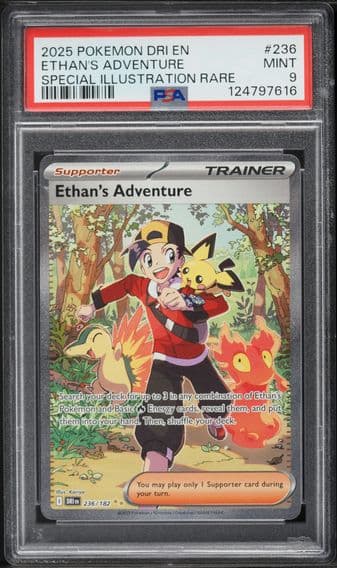 2025 #236 Ethan's Adventure PSA 9 Dri EN-Destined Rivals Pokemon