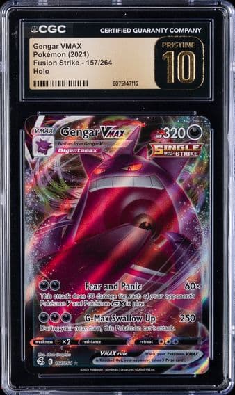 2021 #157 Full Art/Gengar Vmax CGC 10 Pristine Sword & Shield Fusion Strike Pokemon