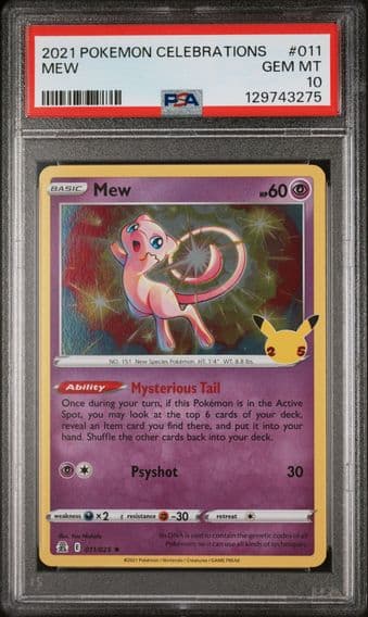 2021 #011 Mew PSA 10 Celebrations