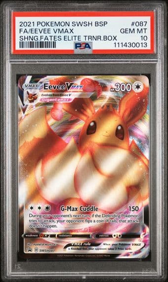 2021 #87 Full Art/Eevee Vmax PSA 10 Swsh Black Star Promo Pokemon