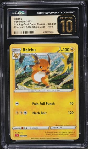 2023 #009 Raichu CGC 10 Pristine Trading Card Game Classic - CLV, CLC, CLB - English Pokemon