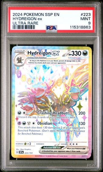 2024 #223 Hydreigon EX PSA 9 Ssp EN-Surging Sparks