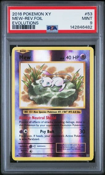 2016 #53 Mew-Reverse Foil PSA 9 XY Evolutions Pokemon