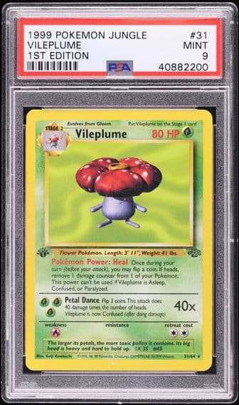 1999 #31 Vileplume 1st Edition PSA 9 Jungle Pokemon