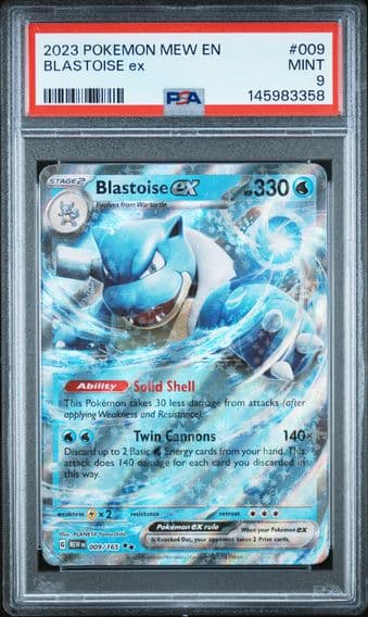 2023 #009 Blastoise EX PSA 9 Mew EN-151 Pokemon