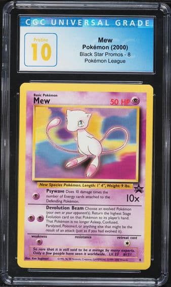 2000 #8 Mew CGC 10 Pristine Promo Black Star Pokemon