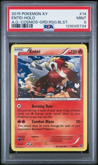 2015 #14 Entei-Holo PSA 9 XY Ancient Origins Pokemon