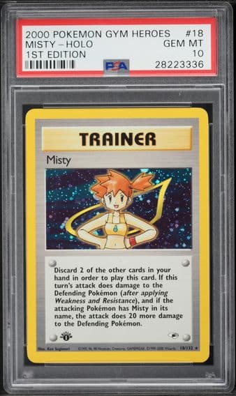 2000 #18 Misty-Holo 1st Edition PSA 10 Gym Heroes Pokemon