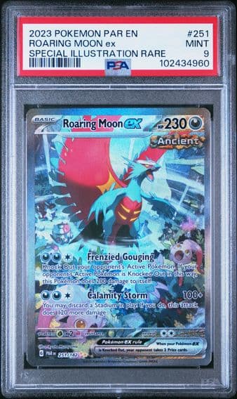 2023 #251 ROARING MOON EX PSA 9 POKEMON PAR EN-PARADOX RIFT | SPECIAL ILLUSTRATION RARE