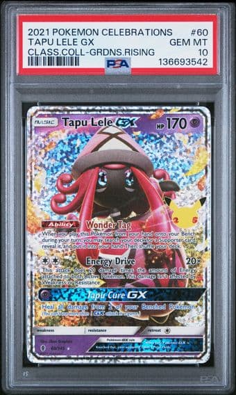 2021 #60 Tapu Lele GX PSA 10 Celebrations Classic Collection Pokemon