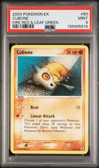 2004 #60 Cubone PSA 9 EX Fire Red & Leaf Green Pokemon
