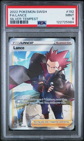 2022 #192 Full Art/Lance PSA 9 Sword & Shield Silver Tempest Pokemon
