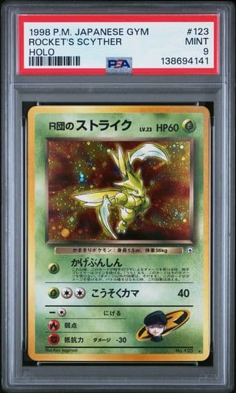1998 #123 Rocket's Scyther-Holo PSA 9 Japanese Gym Pokemon