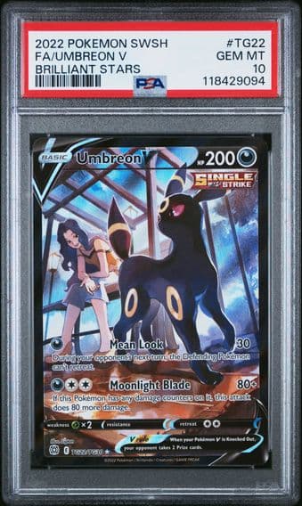 2022 #TG22 Full Art/Umbreon V PSA 10 Sword & Shield Brilliant Stars Pokemon