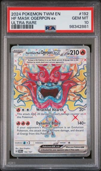 2024 #192 Hearthflame Mask Ogerpon EX PSA 10 Twm EN-Twilight Masquerade Pokemon
