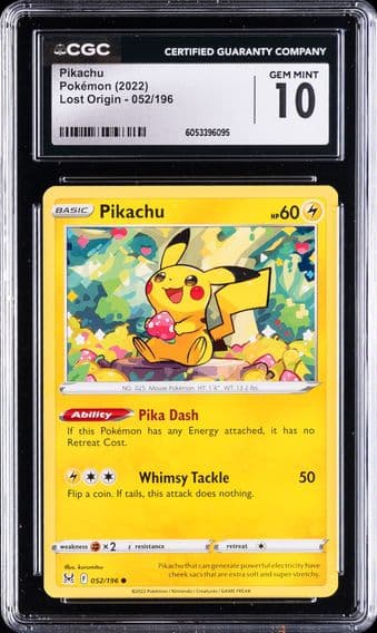 2022 #052 Pikachu CGC 10 Sword & Shield Lost Origin Pokemon