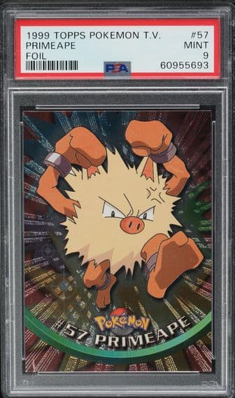 1999 #57 TOPPS TV FOIL PRIMEAPE PSA 9 POKEMON