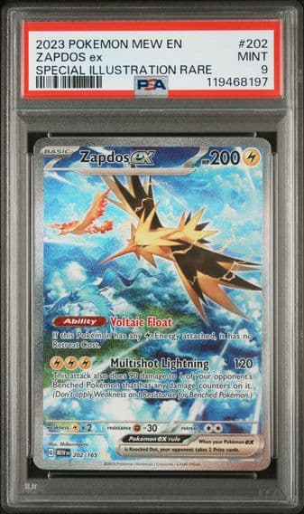 2023 #202 Zapdos EX PSA 9 Mew EN-151 Pokemon