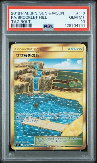 2018 #118 Full Art/Brooklet Hill PSA 10 Japanese Sun & Moon Tag Bolt Pokemon