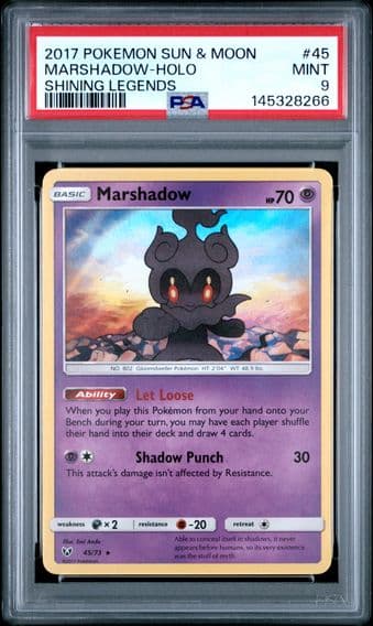 2017 #45 Marshadow-Holo PSA 9 Sun & Moon Shining Legends Pokemon