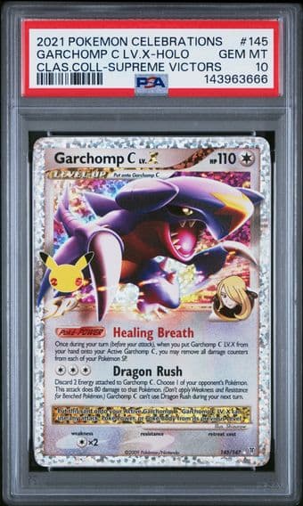 2021 #145 Garchomp C LV.X-Holo PSA 10 Celebrations Classic Collection Pokemon