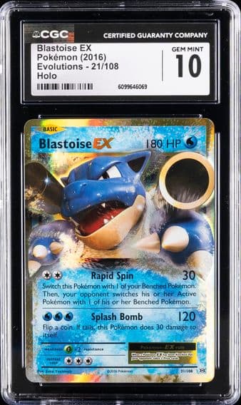 2016 #21 Blastoise EX CGC 10 XY Evolutions Pokemon