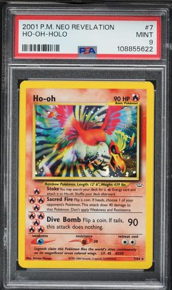 2001 #7 HO-Oh-Holo PSA 9 Neo Revelation Pokemon