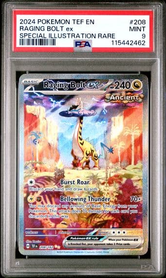 2024 #208 Raging Bolt EX PSA 9 Tef EN-Temporal Forces Pokemon